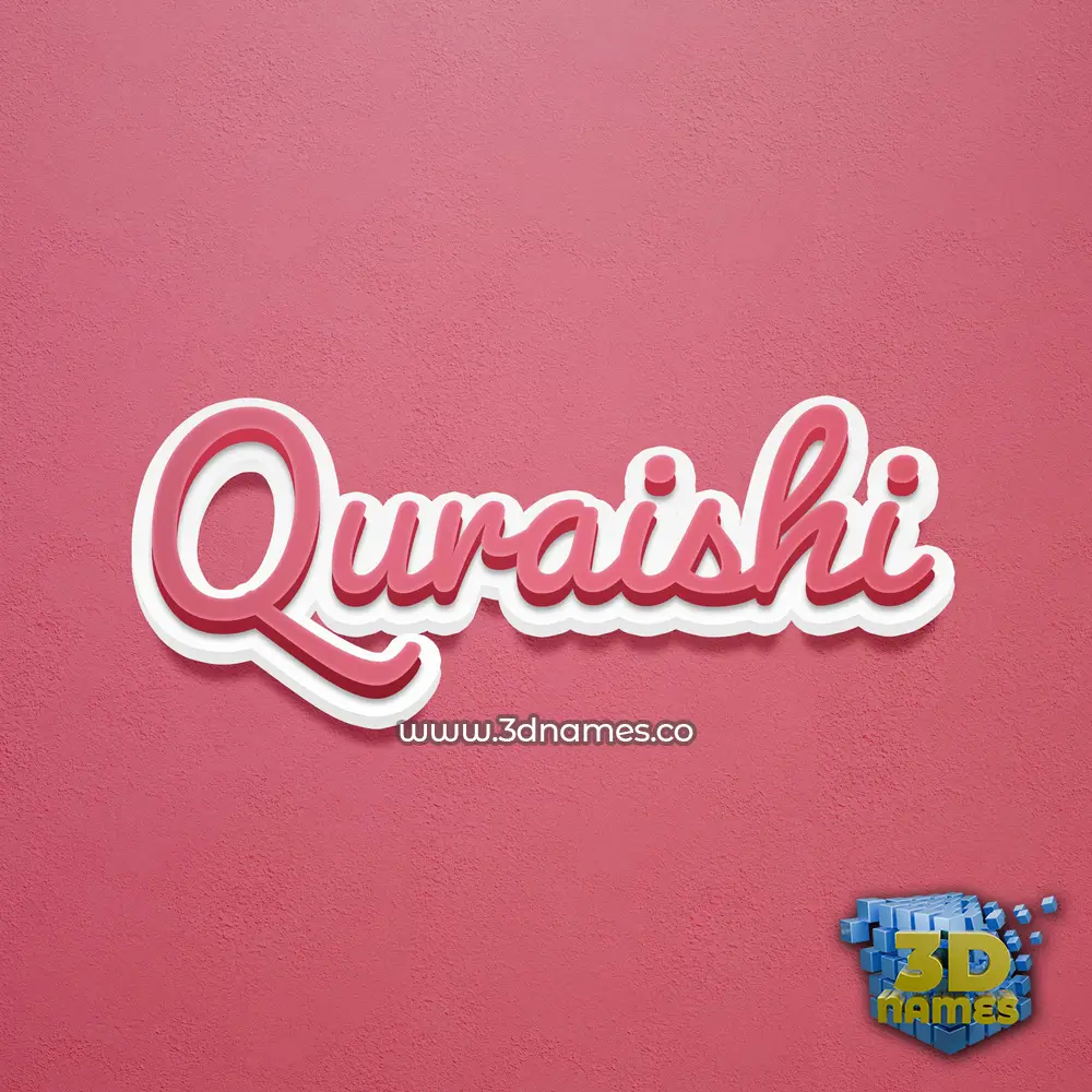 quraishi in Red Scribble style - 3D name wallpaper