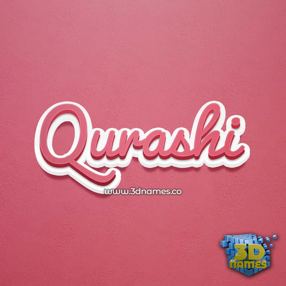 qurashi in Red Scribble style - 3D name wallpaper