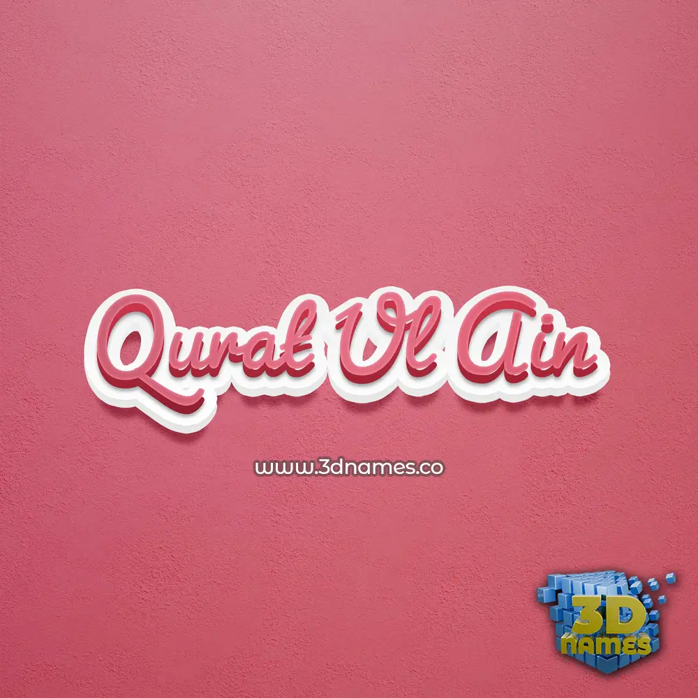 qurat ul ain in Red Scribble style - 3D name wallpaper