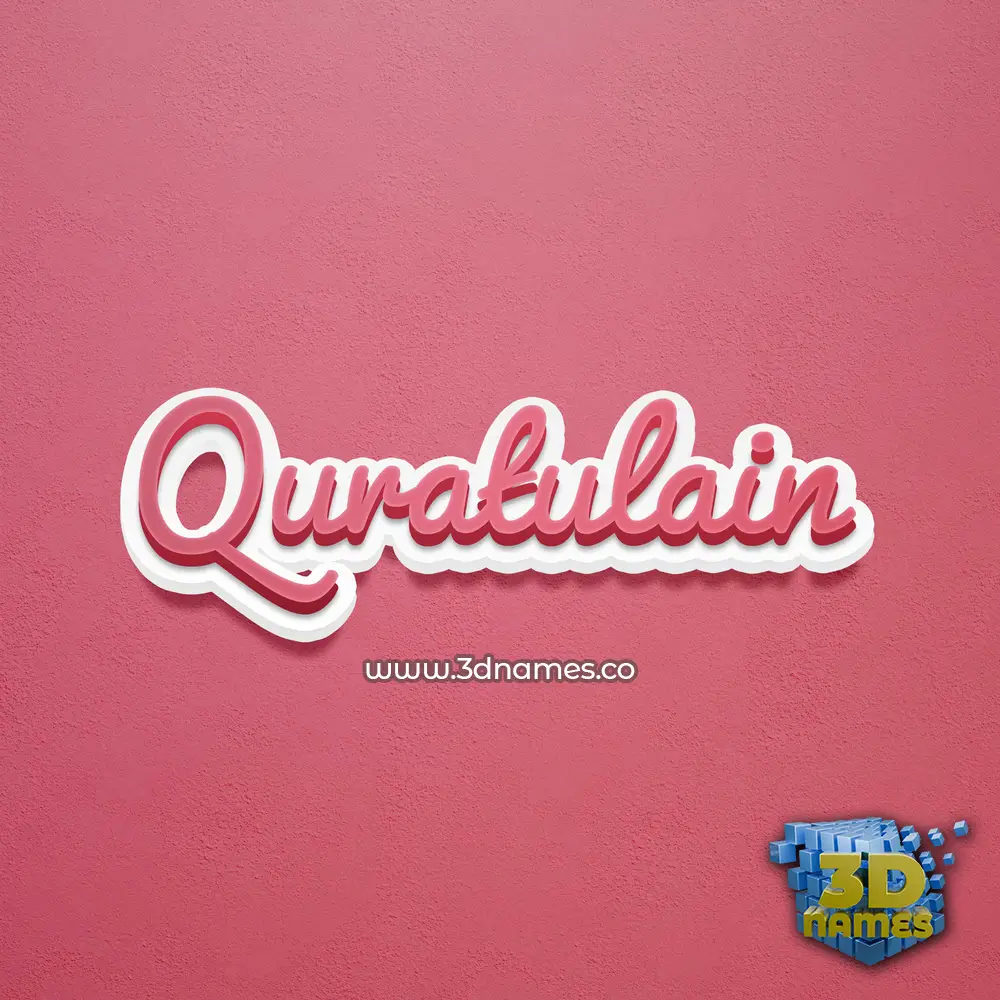 quratulain in Red Scribble style - 3D name wallpaper