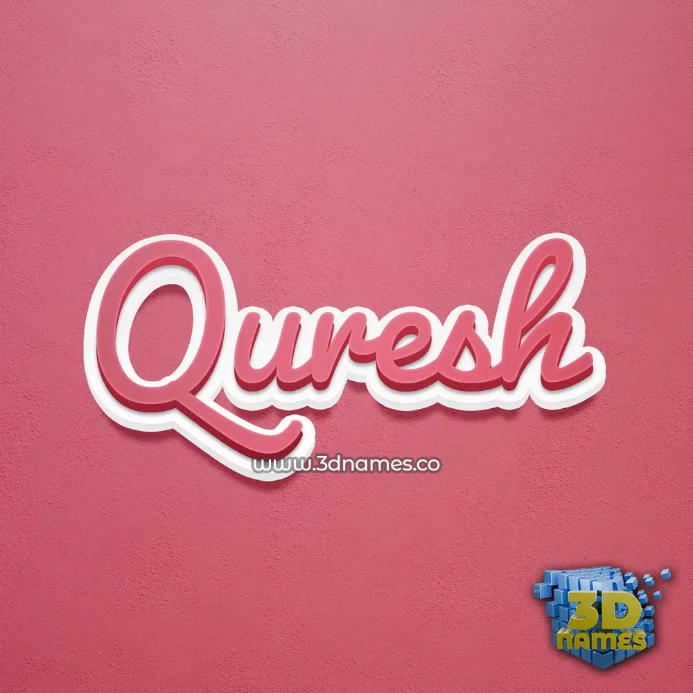 quresh in Red Scribble style - 3D name wallpaper