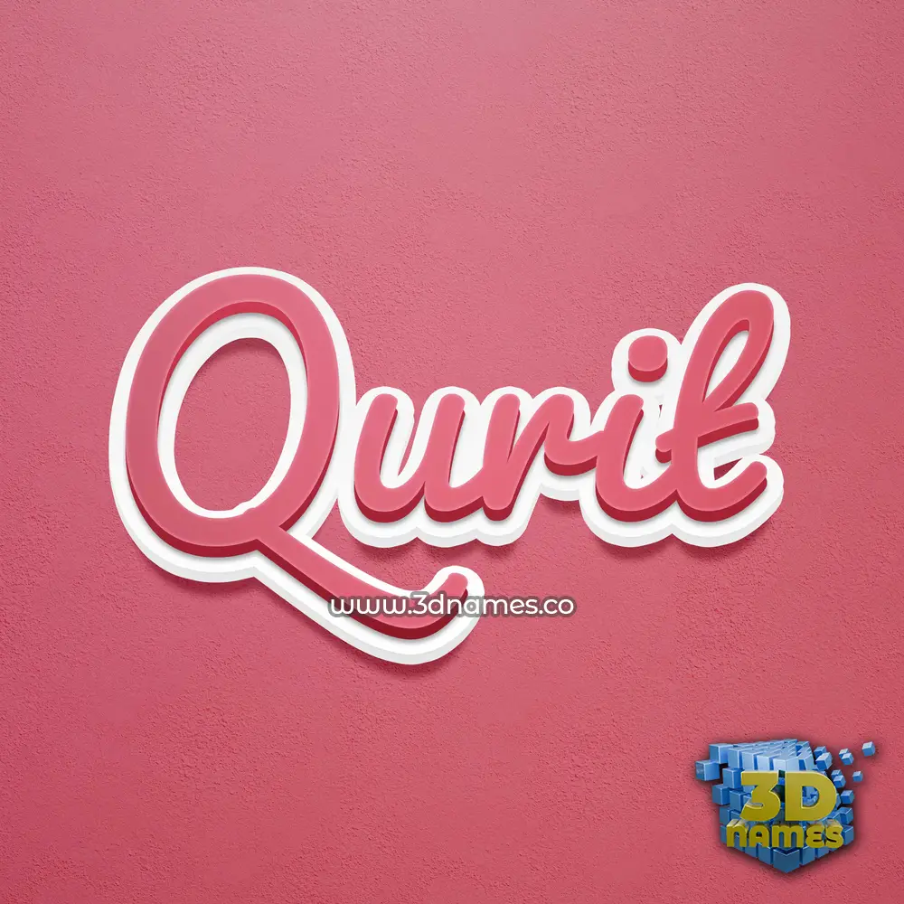 qurit in Red Scribble style - 3D name wallpaper