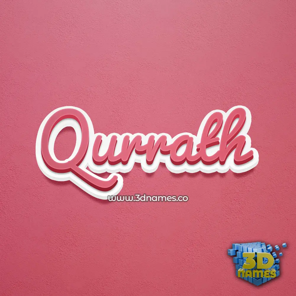 qurrath in Red Scribble style - 3D name wallpaper