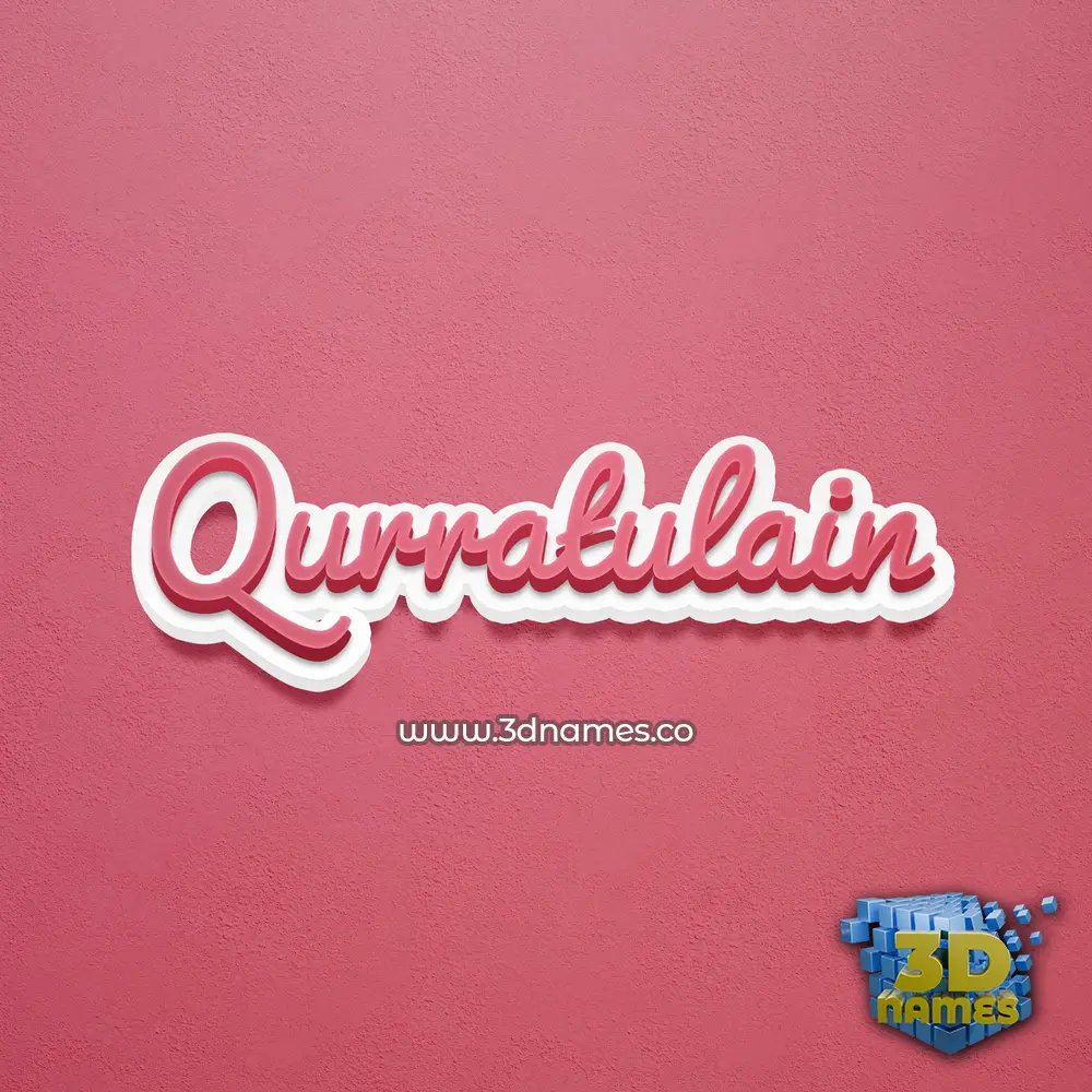 qurratulain in Red Scribble style - 3D name wallpaper