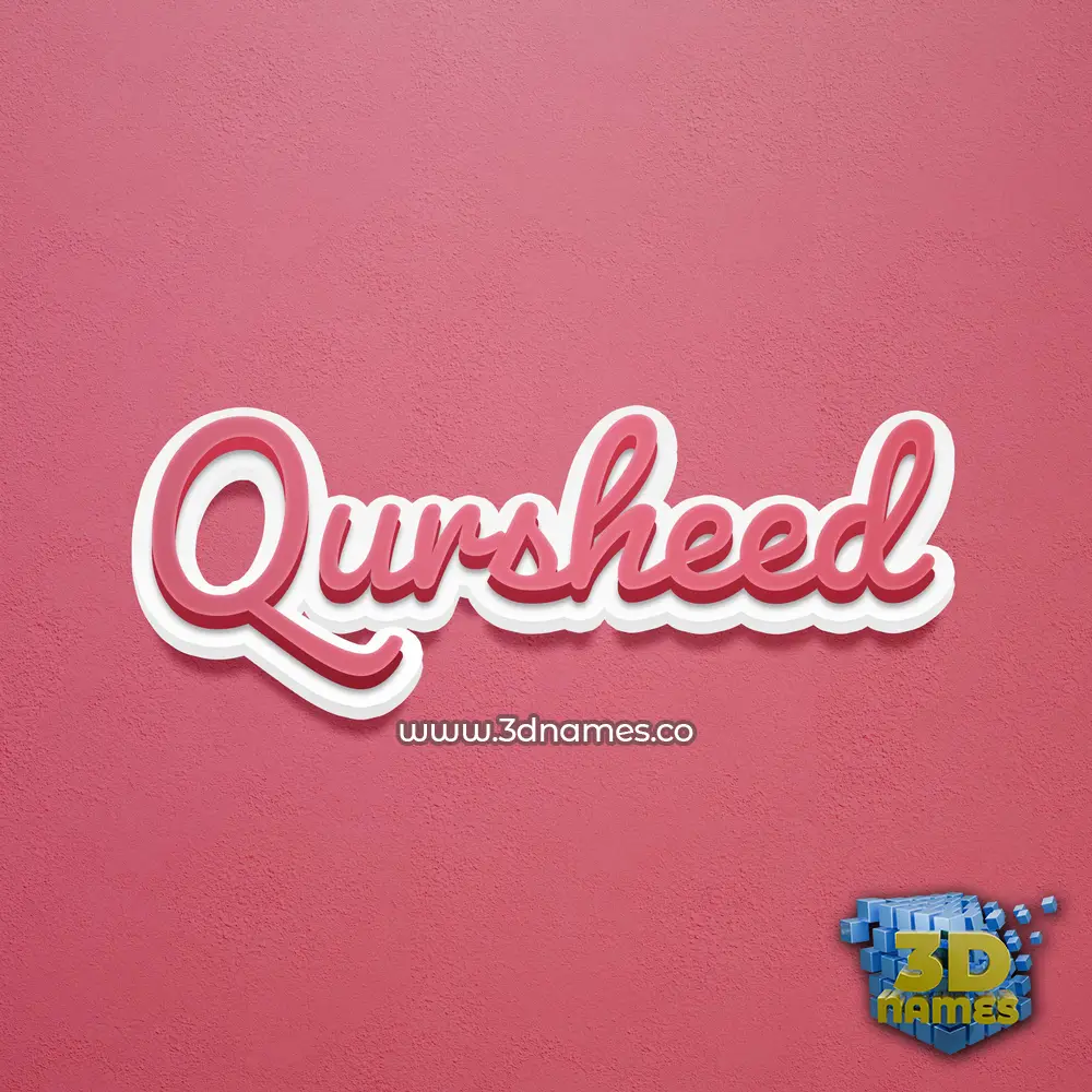 qursheed in Red Scribble style - 3D name wallpaper