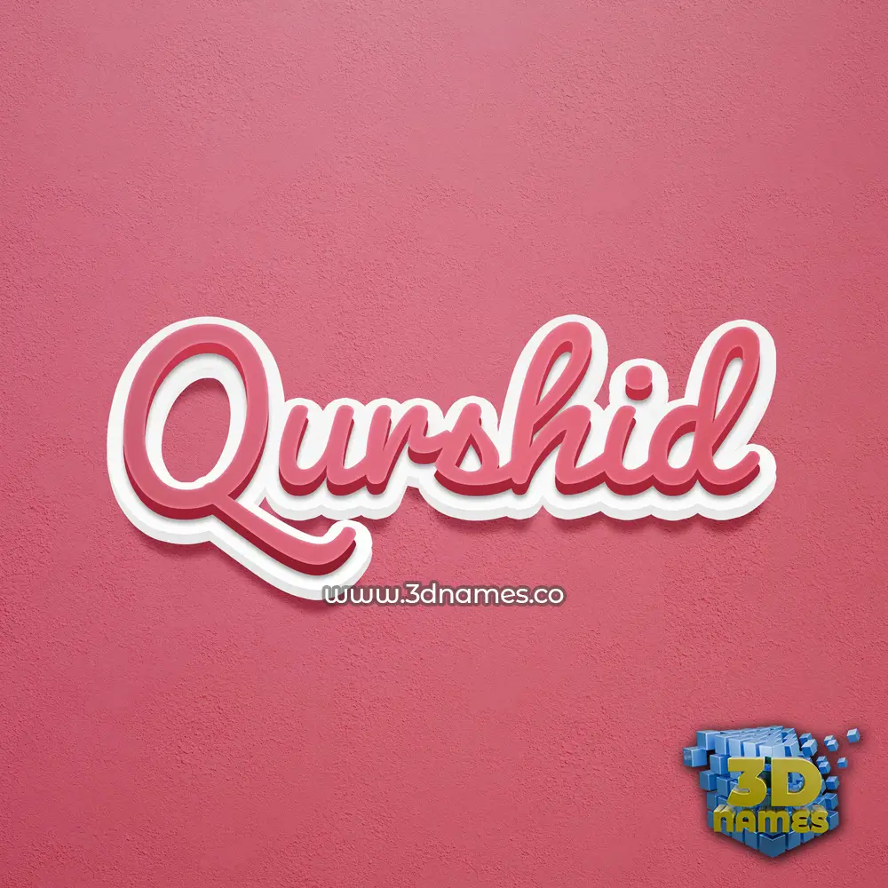 qurshid in Red Scribble style - 3D name wallpaper