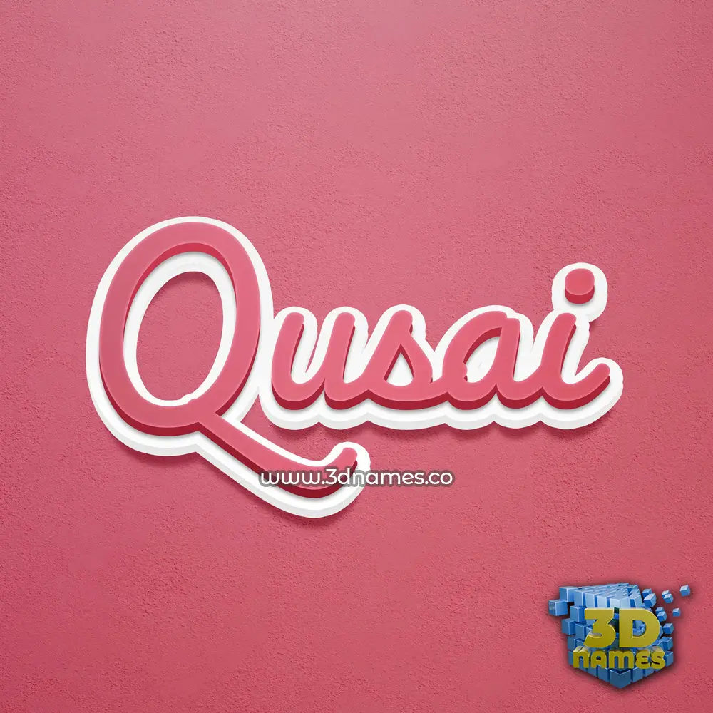 qusai in Red Scribble style - 3D name wallpaper