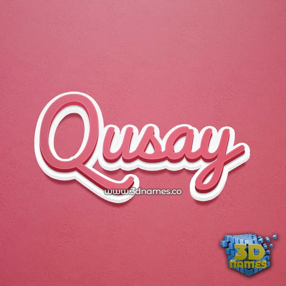 qusay in Red Scribble style - 3D name wallpaper