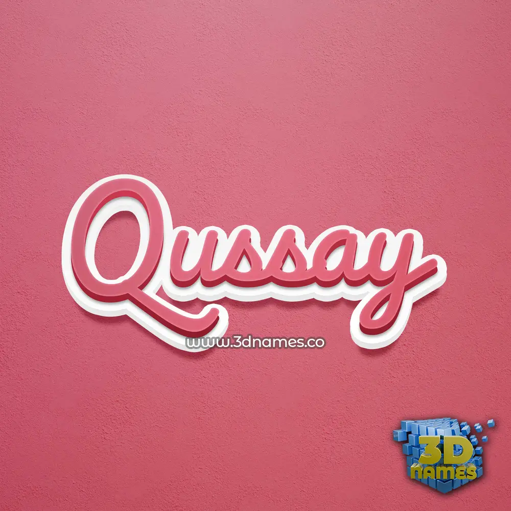 qussay in Red Scribble style - 3D name wallpaper