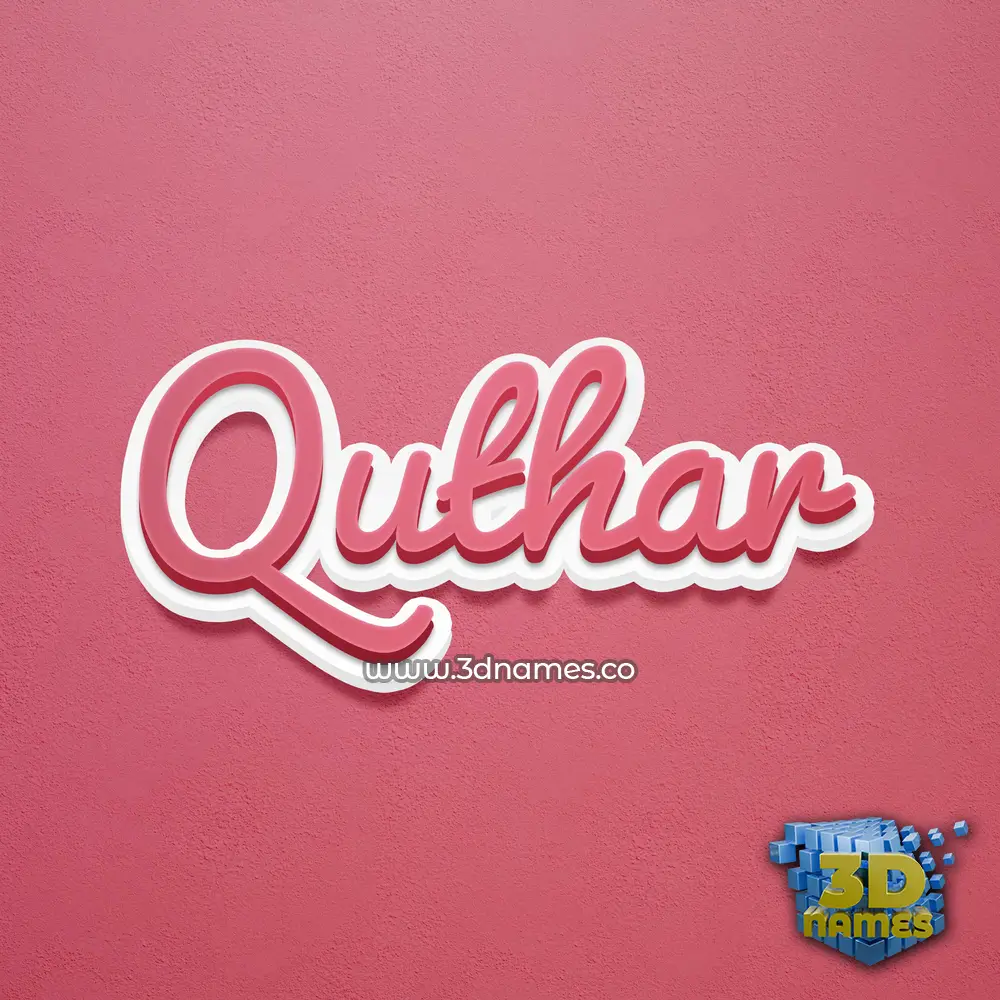 quthar in Red Scribble style - 3D name wallpaper