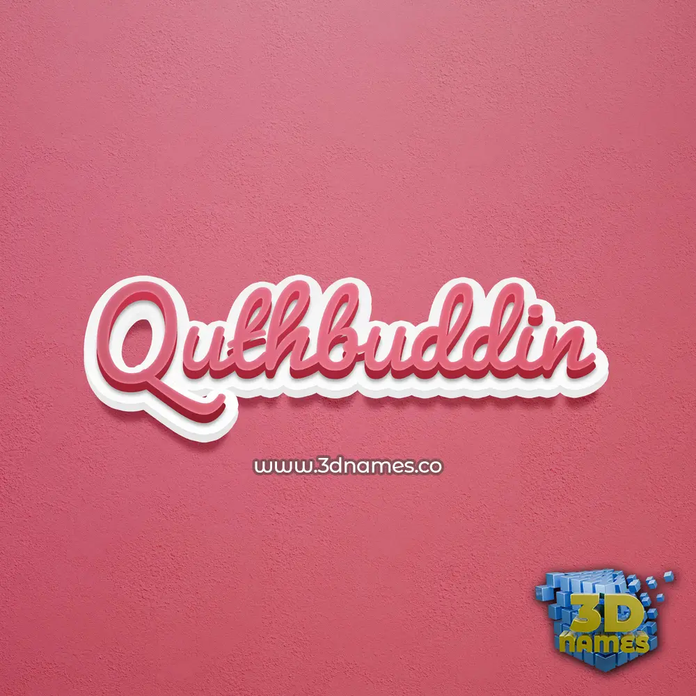 quthbuddin in Red Scribble style - 3D name wallpaper