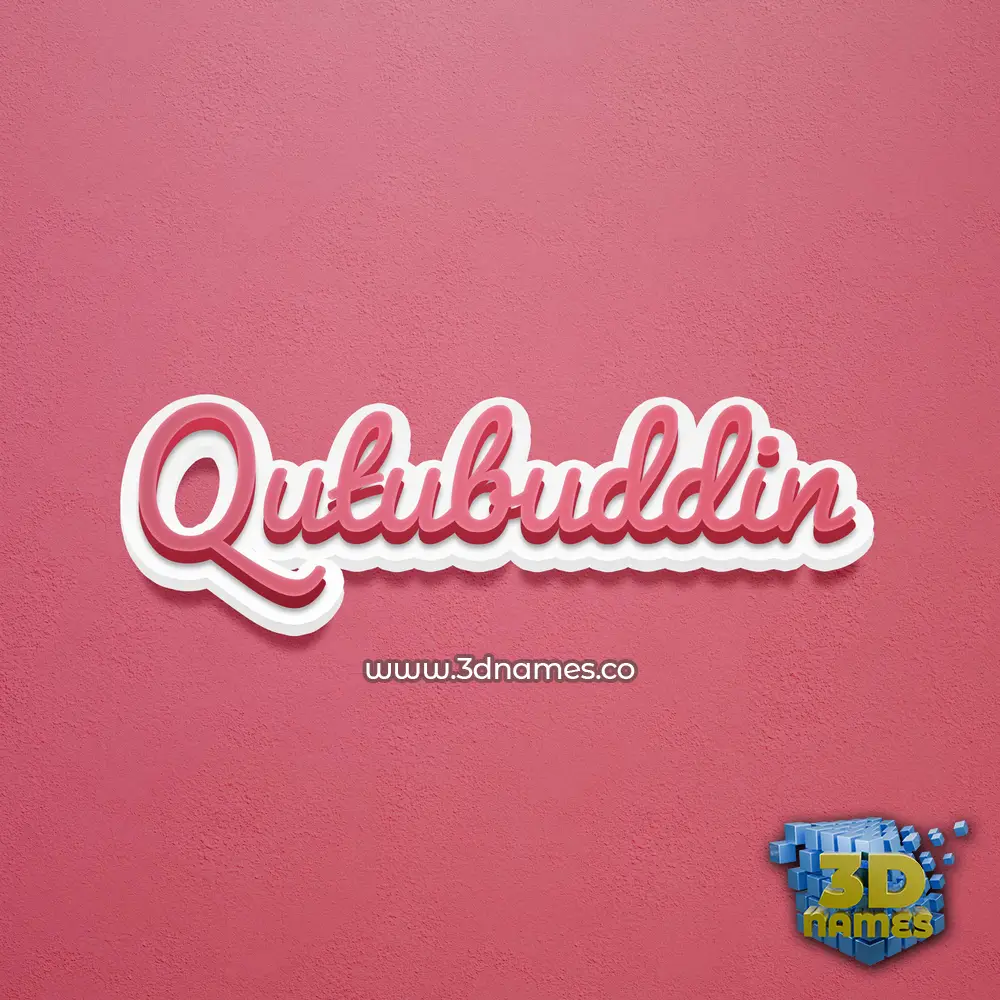 qutubuddin in Red Scribble style - 3D name wallpaper