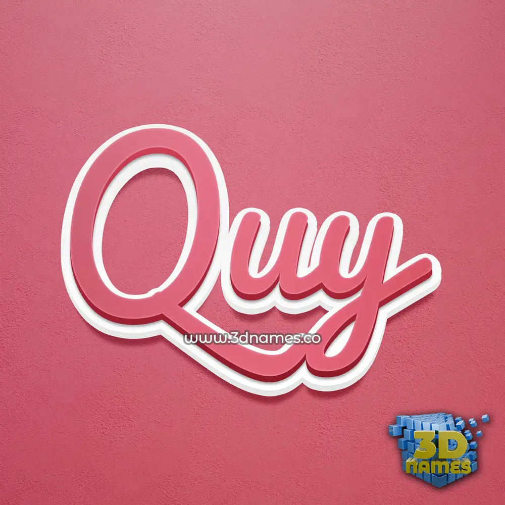 quy in Red Scribble style - 3D name wallpaper