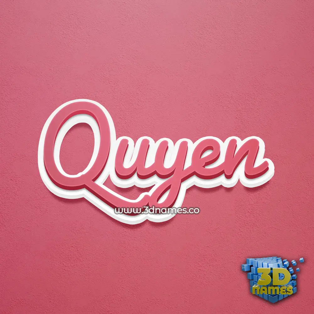 quyen in Red Scribble style - 3D name wallpaper