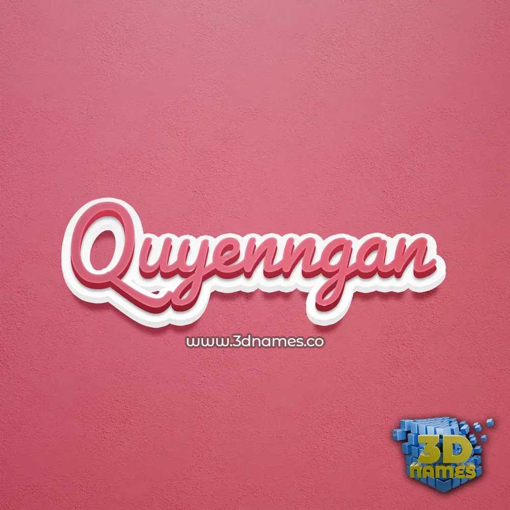 quyenngan in Red Scribble style - 3D name wallpaper