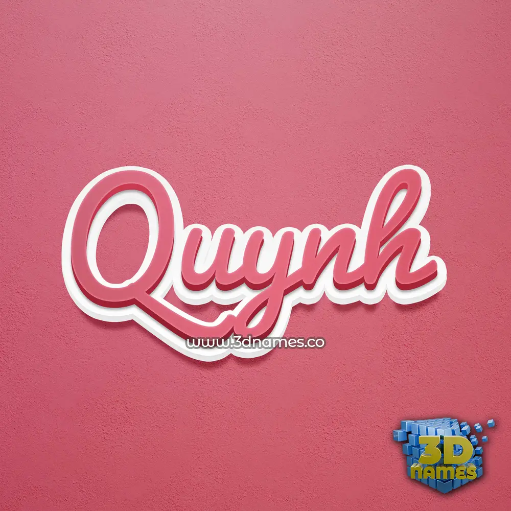 quynh in Red Scribble style - 3D name wallpaper