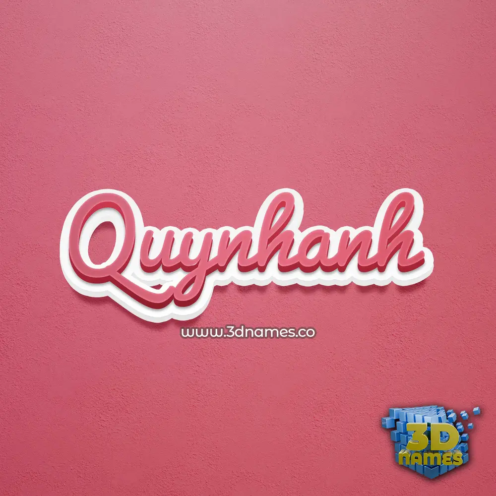 quynhanh in Red Scribble style - 3D name wallpaper