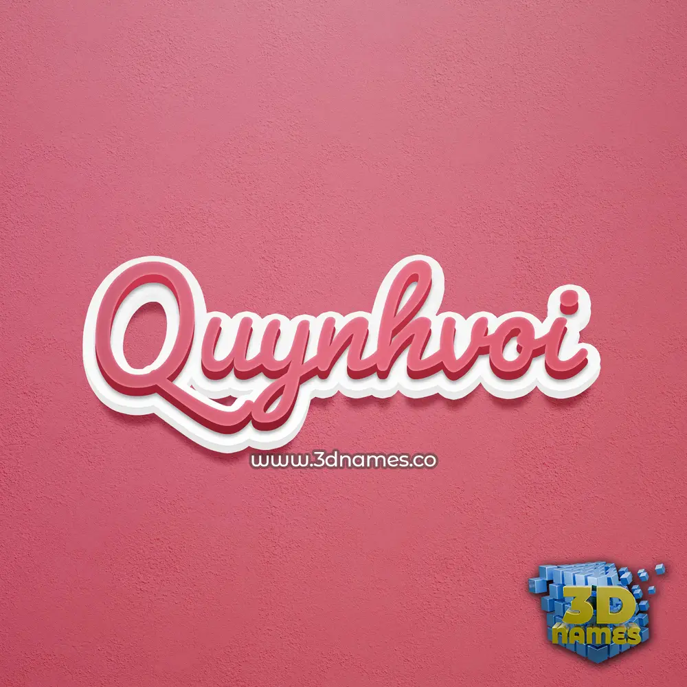 quynhvoi in Red Scribble style - 3D name wallpaper