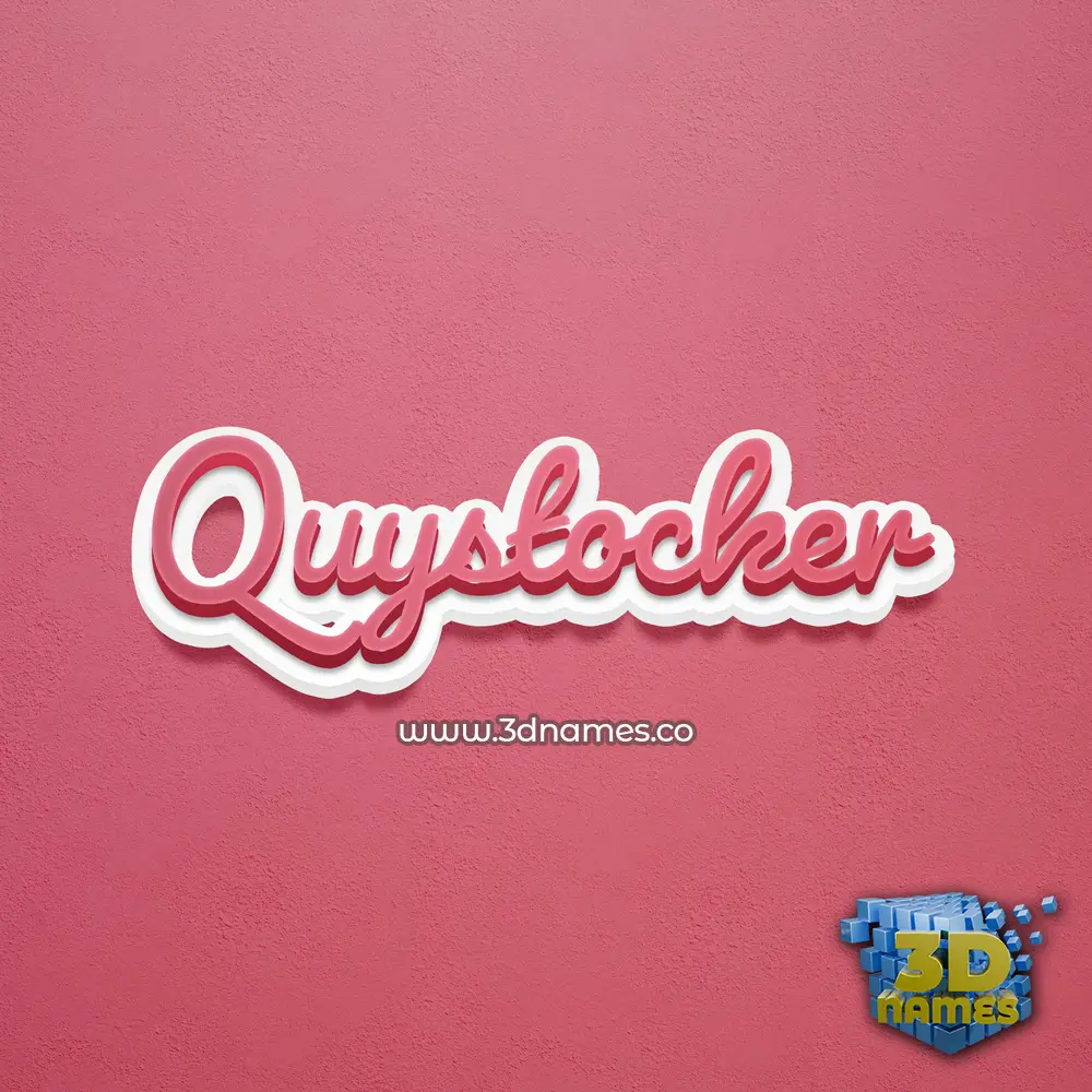 quystocker in Red Scribble style - 3D name wallpaper