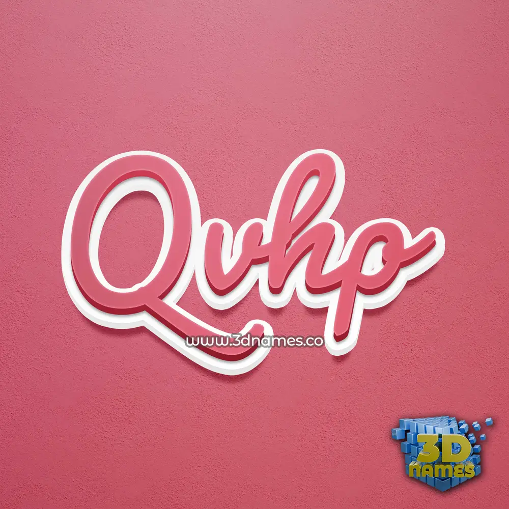 qvhp in Red Scribble style - 3D name wallpaper