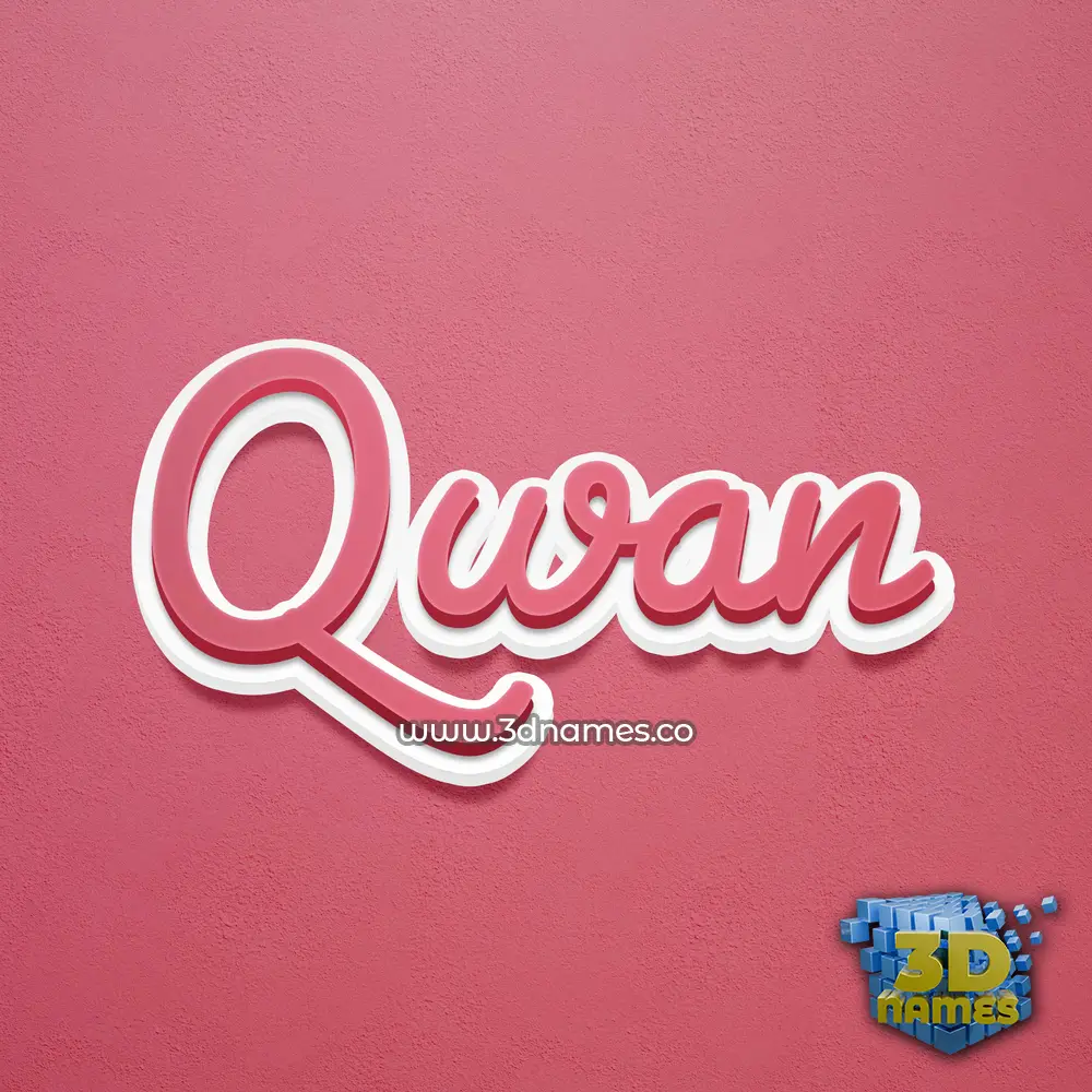 qwan in Red Scribble style - 3D name wallpaper