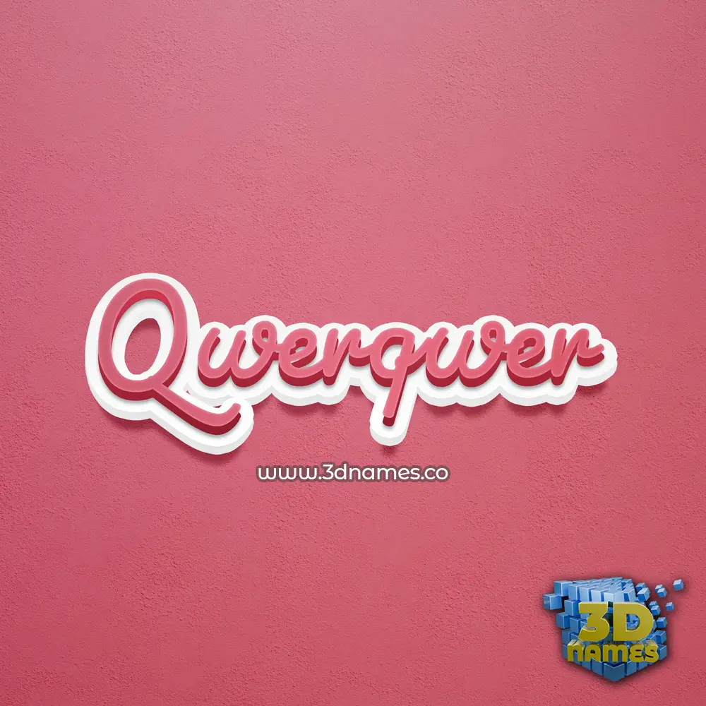 qwerqwer in Red Scribble style - 3D name wallpaper