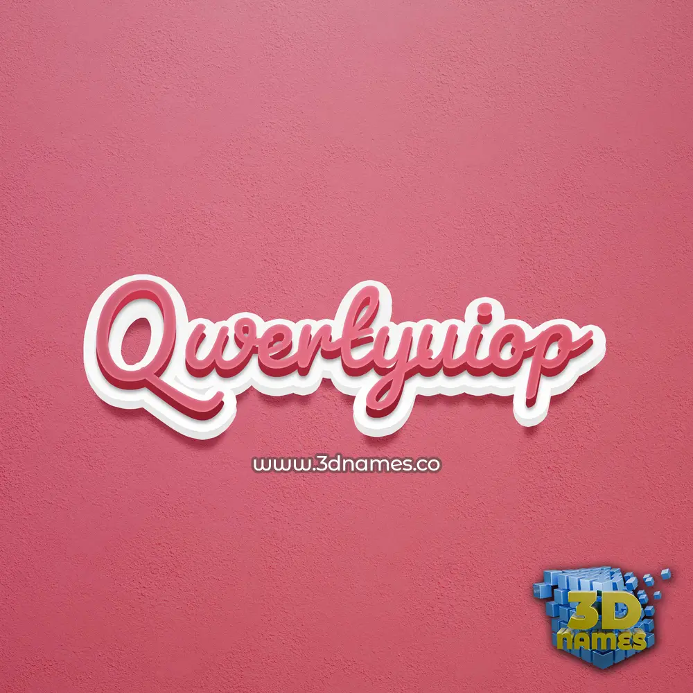 qwertyuiop in Red Scribble style - 3D name wallpaper