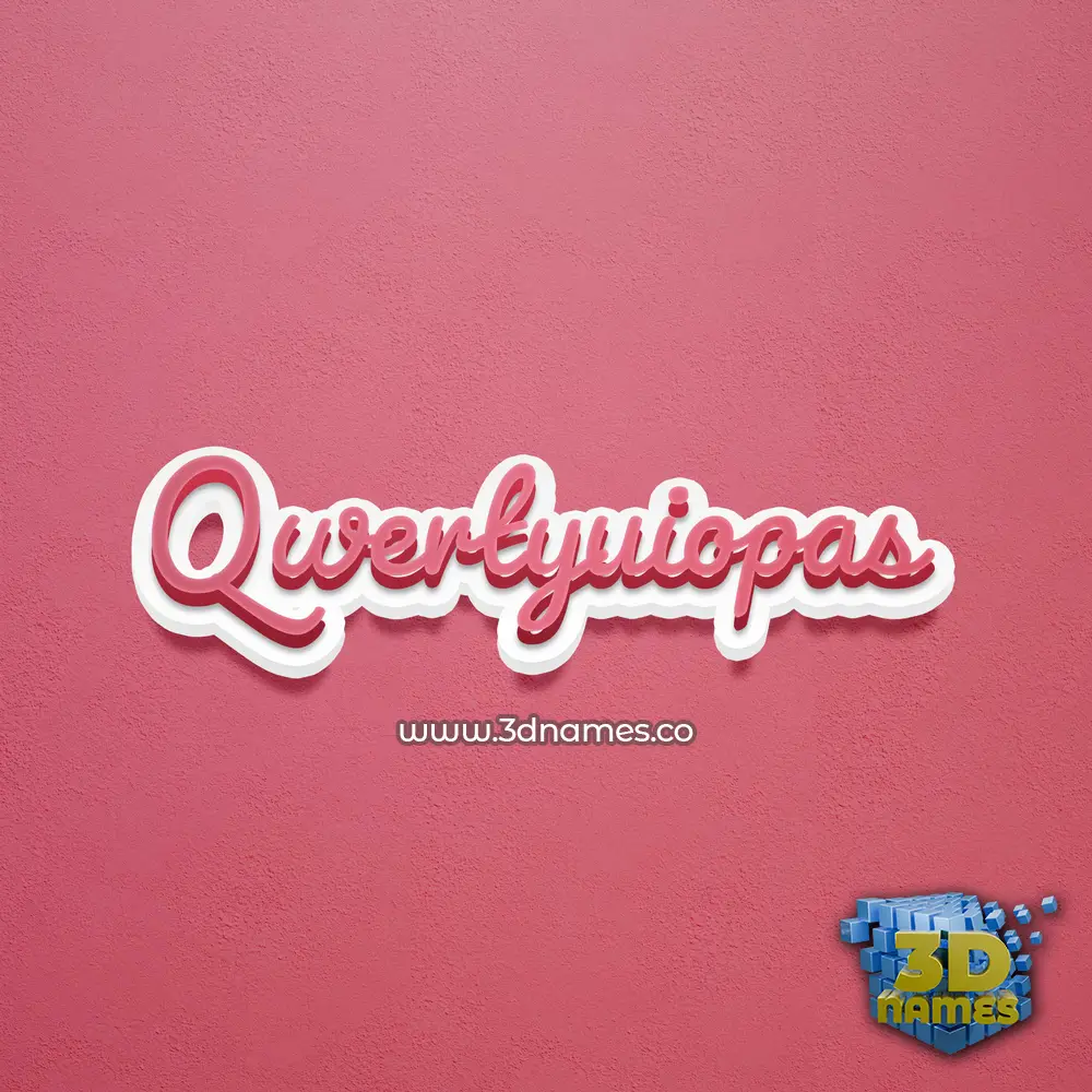 qwertyuiopas in Red Scribble style - 3D name wallpaper