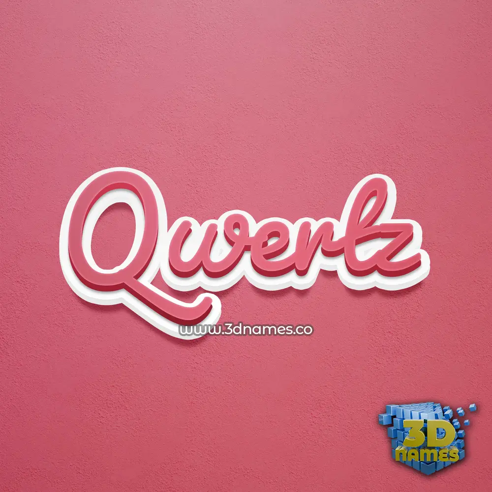 qwertz in Red Scribble style - 3D name wallpaper