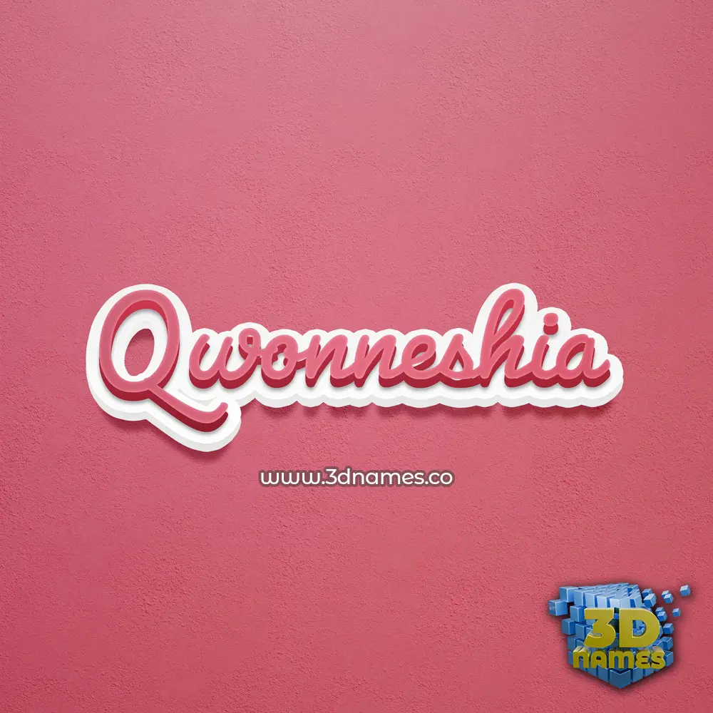 qwonneshia in Red Scribble style - 3D name wallpaper