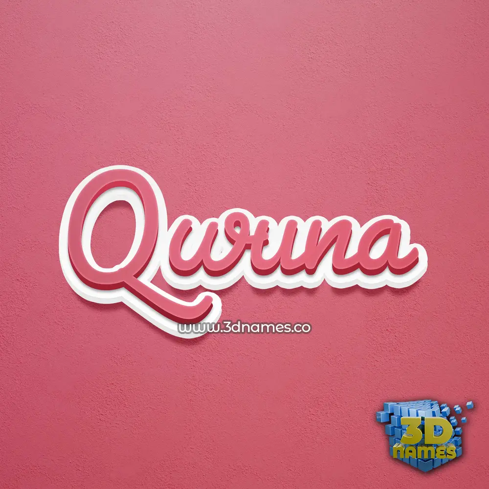 qwuna in Red Scribble style - 3D name wallpaper