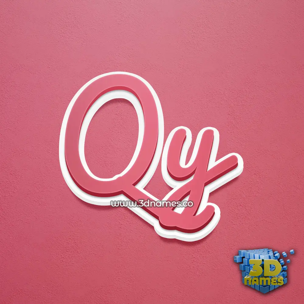 qy in Red Scribble style - 3D name wallpaper