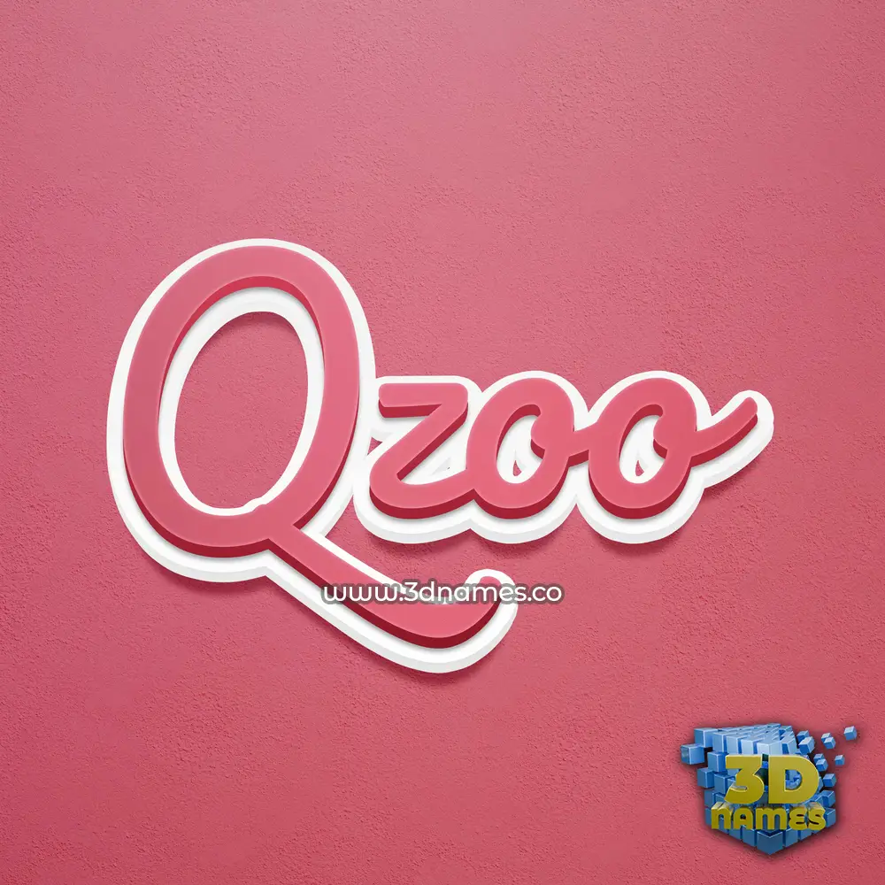 qzoo in Red Scribble style - 3D name wallpaper