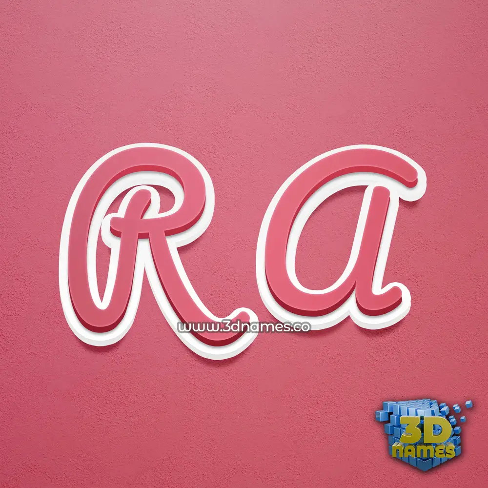 r a in Red Scribble style - 3D name wallpaper
