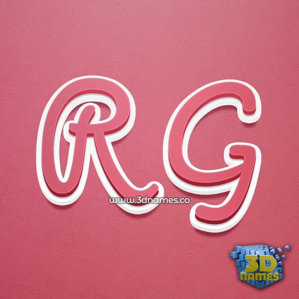 r g in Red Scribble style - 3D name wallpaper