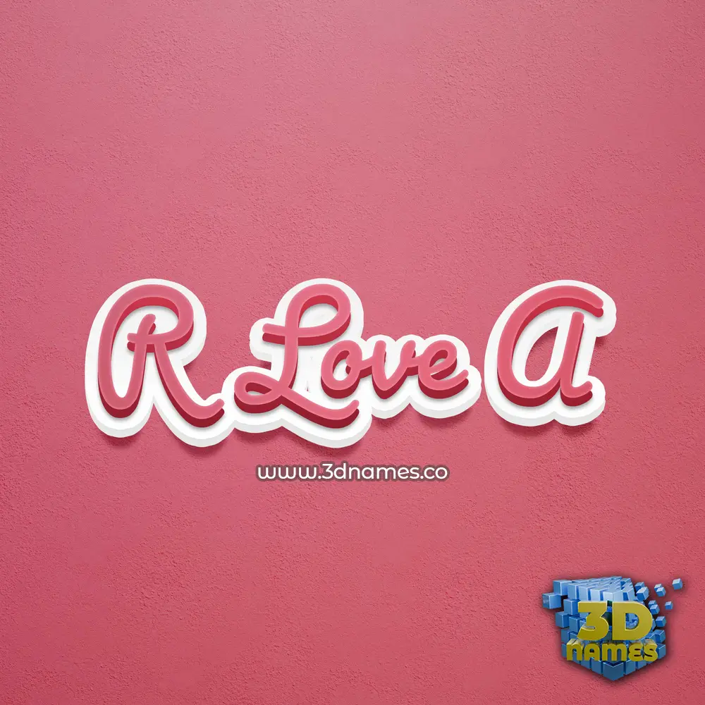 r love a in Red Scribble style - 3D name wallpaper