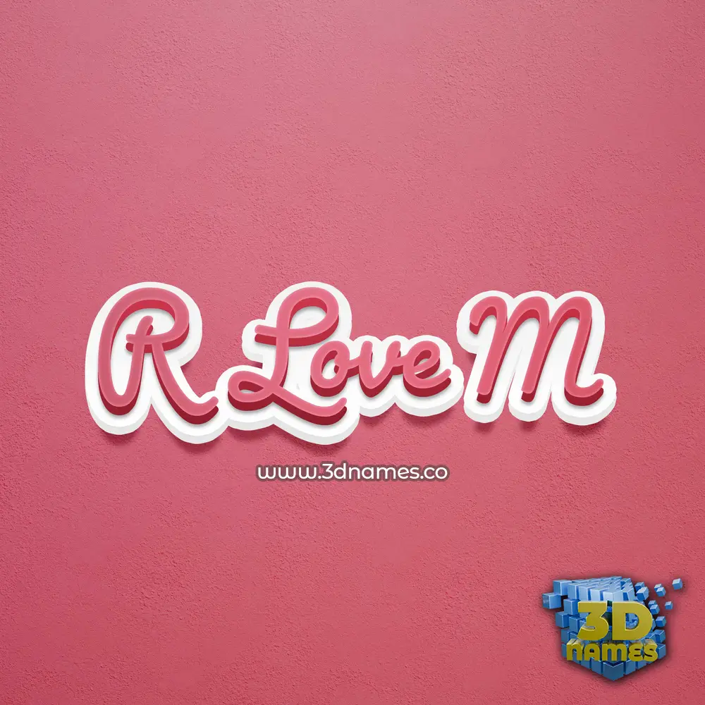 r love m in Red Scribble style - 3D name wallpaper