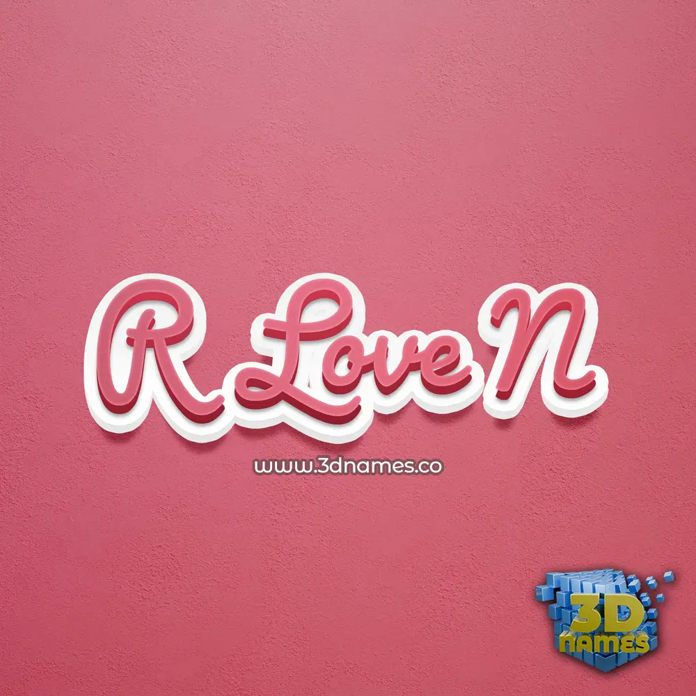 r love n in Red Scribble style - 3D name wallpaper
