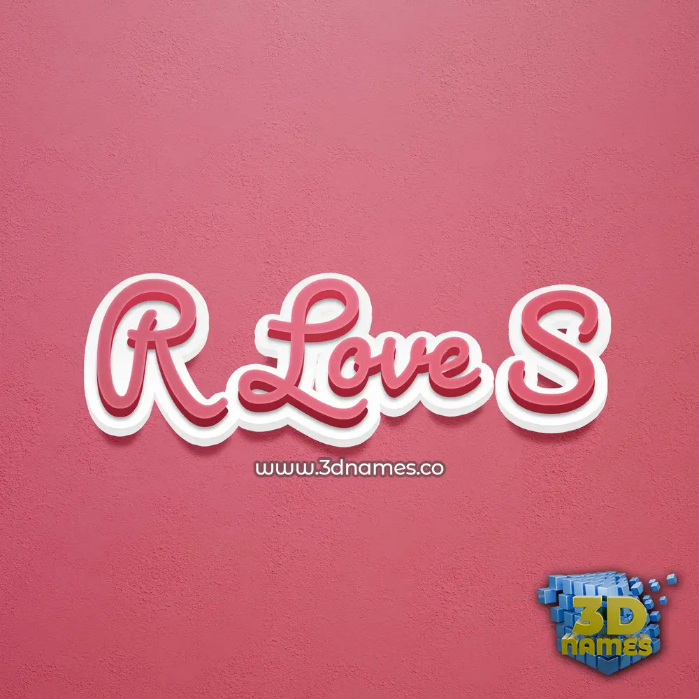 r love s in Red Scribble style - 3D name wallpaper