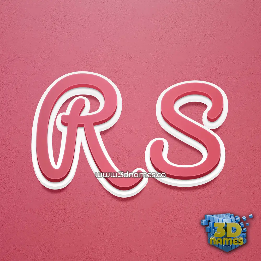 r s in Red Scribble style - 3D name wallpaper