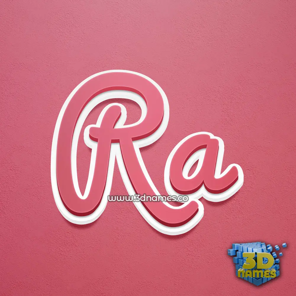 ra in Red Scribble style - 3D name wallpaper