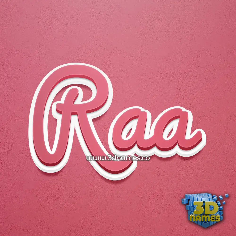 raa in Red Scribble style - 3D name wallpaper
