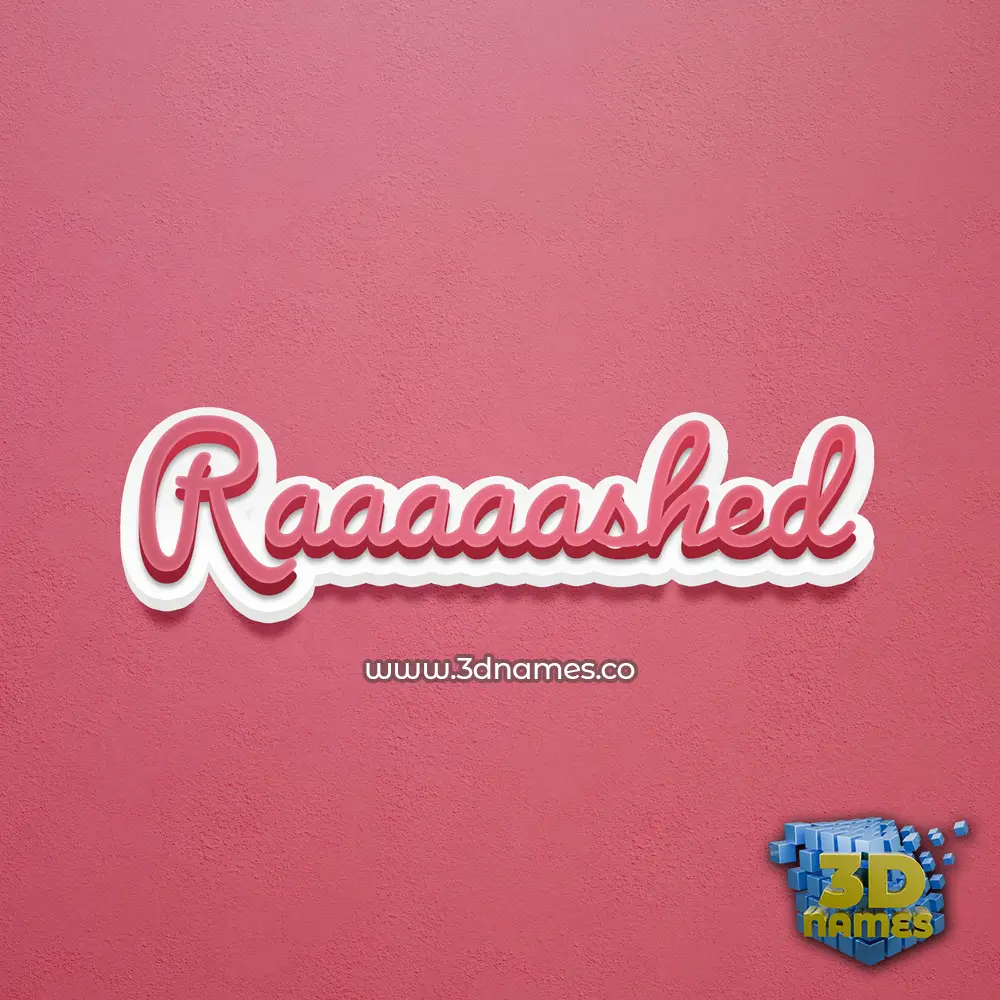 raaaaashed in Red Scribble style - 3D name wallpaper