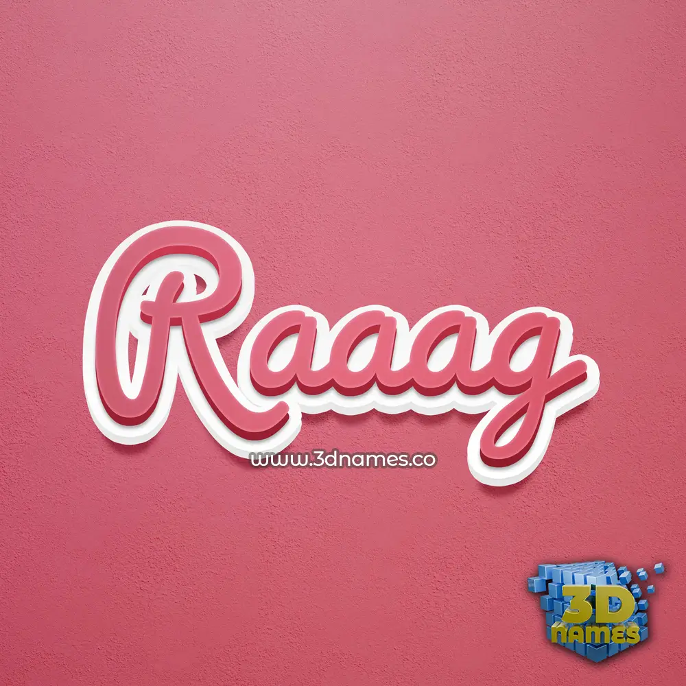raaag in Red Scribble style - 3D name wallpaper