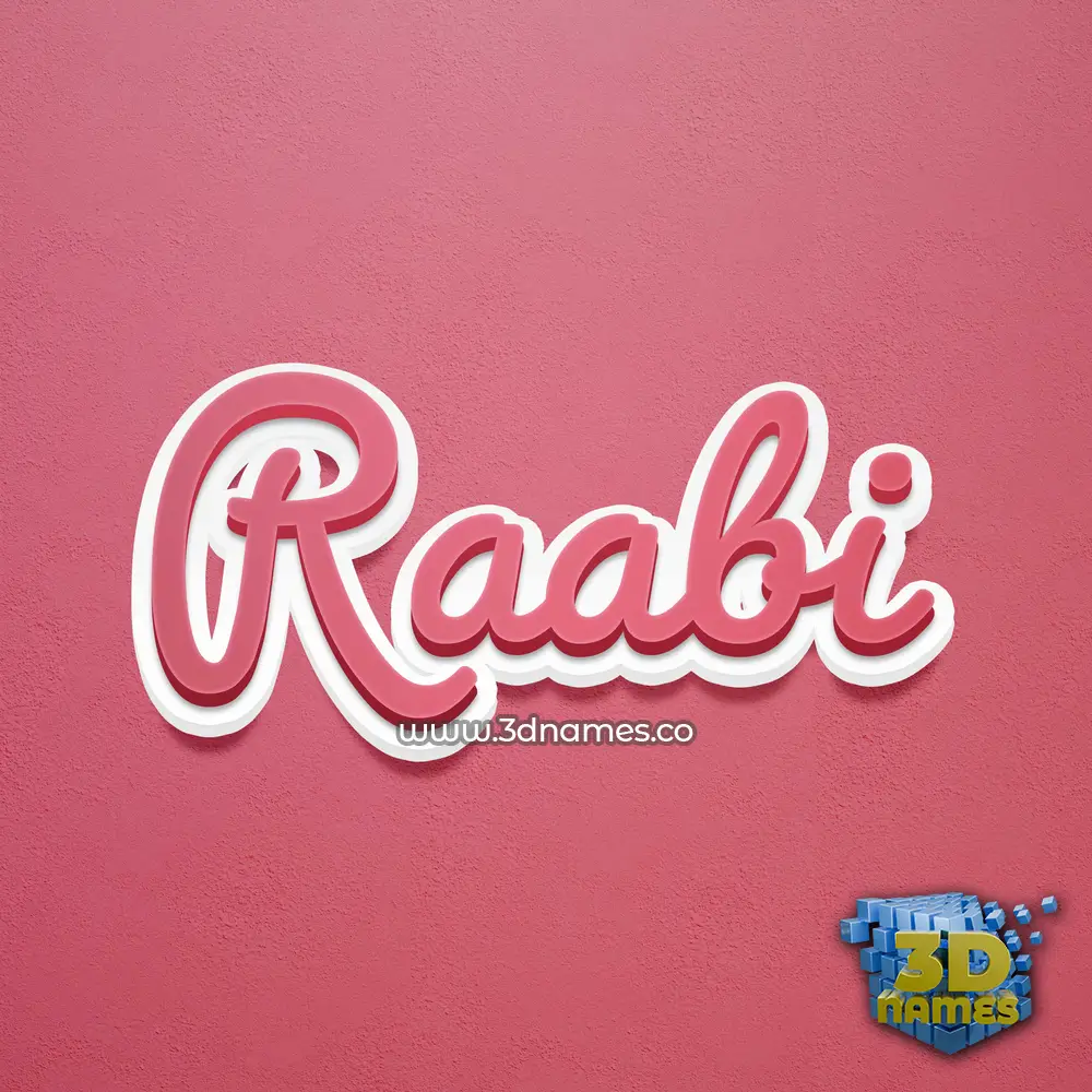 raabi in Red Scribble style - 3D name wallpaper
