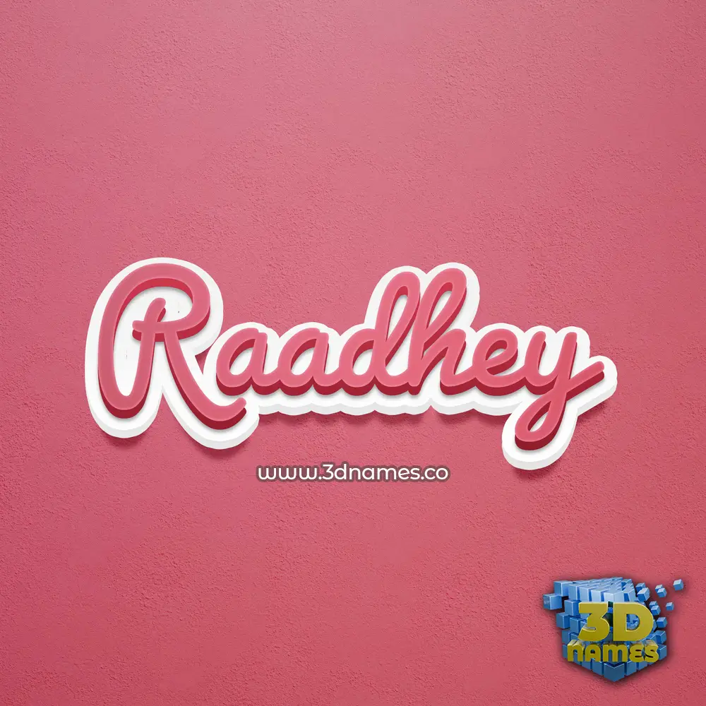 raadhey in Red Scribble style - 3D name wallpaper