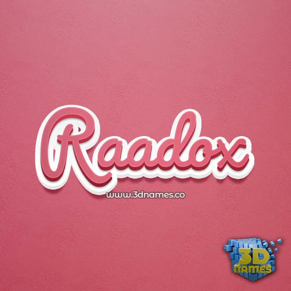 raadox in Red Scribble style - 3D name wallpaper