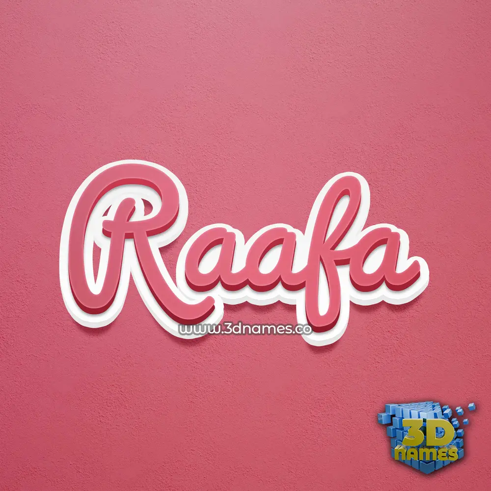 raafa in Red Scribble style - 3D name wallpaper