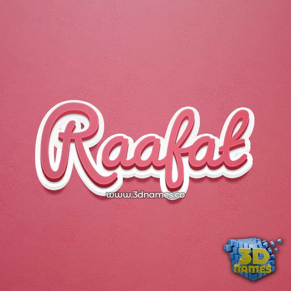 raafat in Red Scribble style - 3D name wallpaper