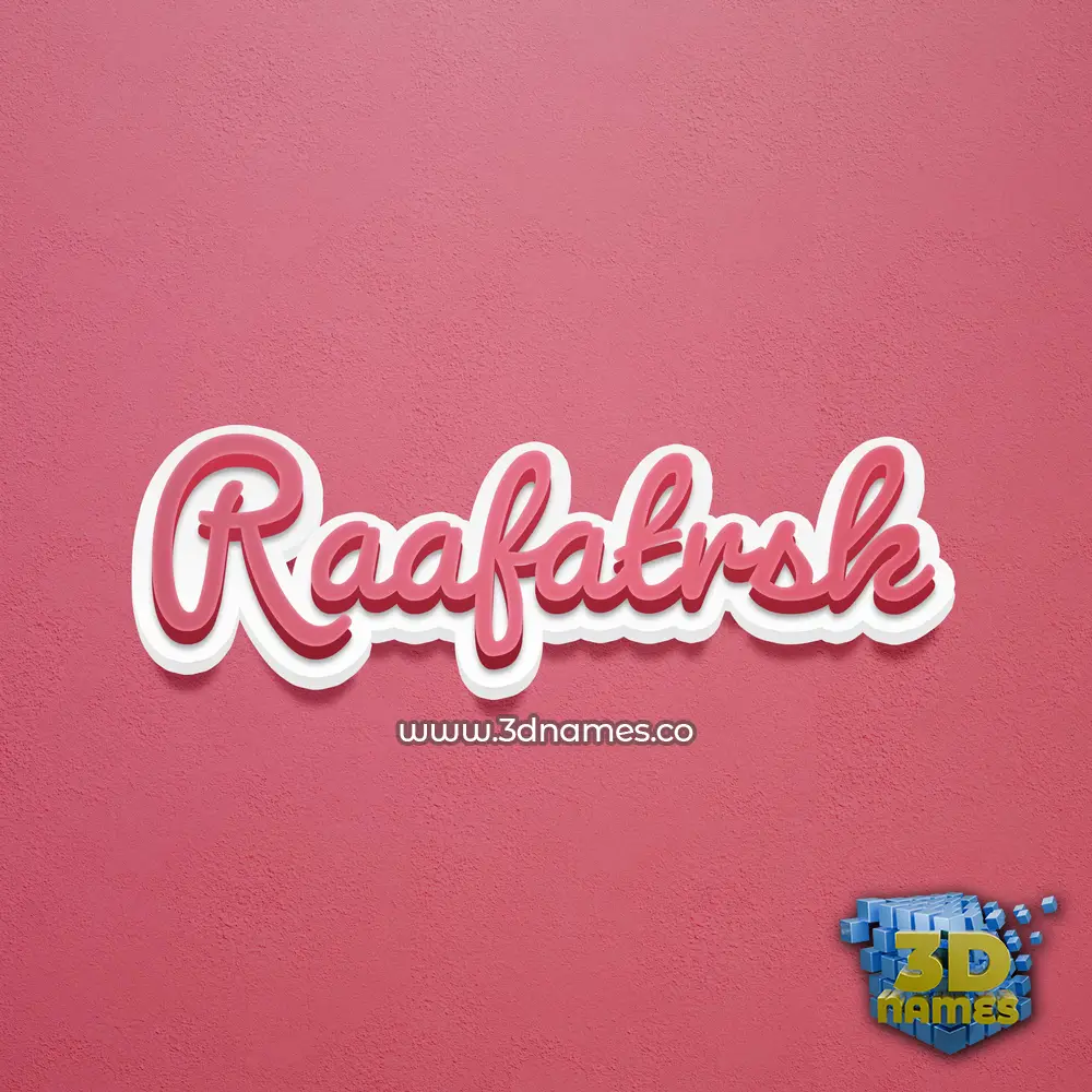 raafatrsk in Red Scribble style - 3D name wallpaper